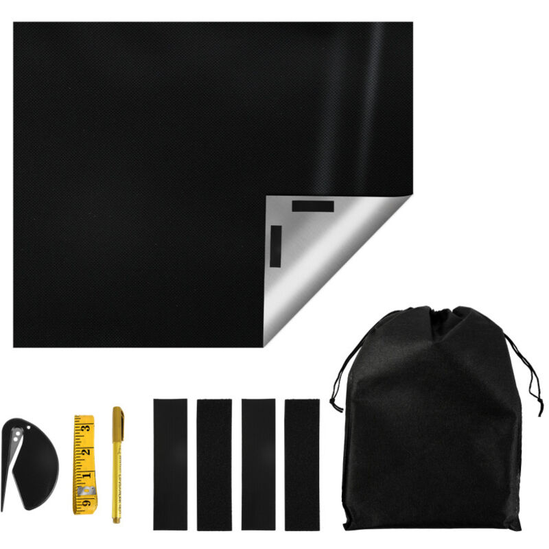 EINFEBEN Film opaque noir Film de fenêtre d'intimité Film d'occultation électrostatique Film pour Vitre Film Anti Regard Fenêtre 145300CM