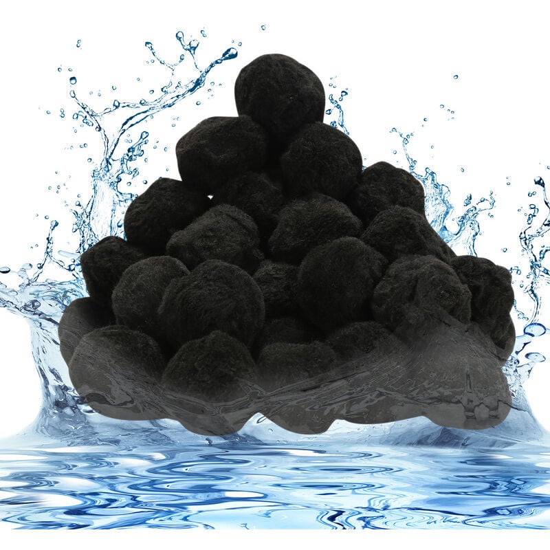 Filter Balls 1400 g, balles filtrantes piscine pour filtre à sable pour aquarium de piscinepour aquarium de piscine-Noir - Noir - Einfeben