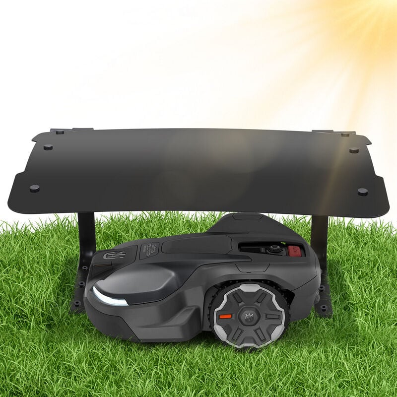 Garage de tondeuse Toit rabattable 73x57x40cm Toit noir Cadre en acier Garage pour tondeuse Protection extérieure - Einfeben