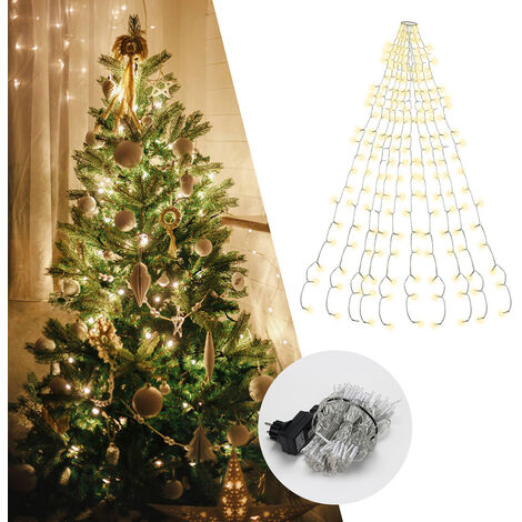 EINFEBEN Guirlande lumineuse LED Sapin de Noël 280 LEDs 2.8m Extérieur Guirlande de Noël avec anneau Blanc chaud - blanc chaud