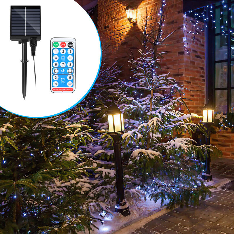 Guirlande Solaire led Guirlande Lumineuse Rideau led Party Jardin Intérieur Extérieur Décoration Éclairage de Noël 80M 800LEDs Blanc Froid - Einfeben