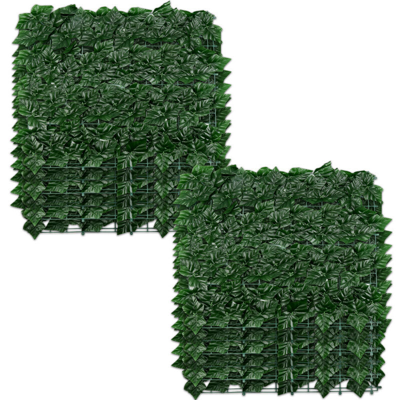 Haie Artificielle en Feuille, Brise-Vue Artificielles Décoration Murale et Écran d'Intimité pour Intérieur Extérieur(100x300cm, vert foncé) - Einfeben