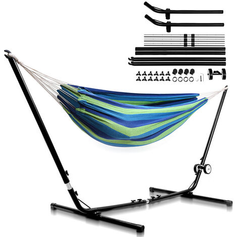 EINFEBEN Hamac avec cadre hamac à tige ultra-léger jusqu'à 200 kg chaise suspendue d'extérieur - bleu vert
