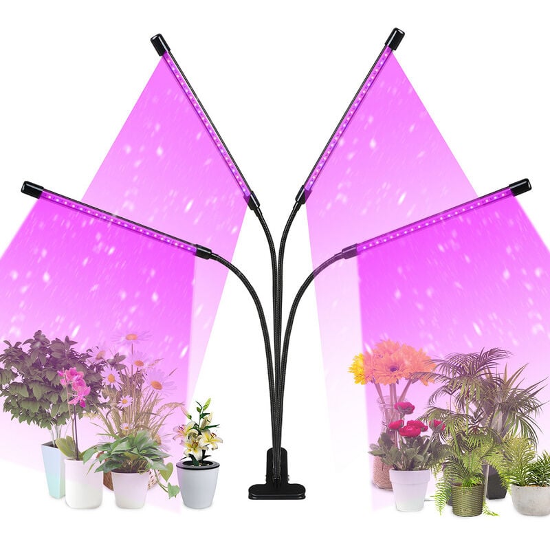 EINFEBEN Lampe de Plante, Lampe de Croissance Lampe Horticole LED pour Plantes à 4 Têtes Lampe, Croissance Spectre Complet