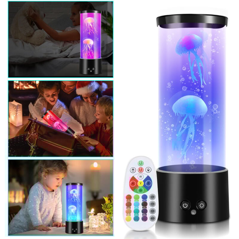 Einfeben - led Méduse Veilleuse Réservoir d'eau Lampe Lave rgb Lampe Méduse Chambre Artificielle