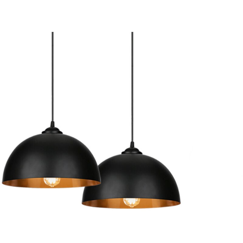 Lot de 2 Suspension abat-jour douille E27 suspension lampe plafond plafonnier métal - Einfeben