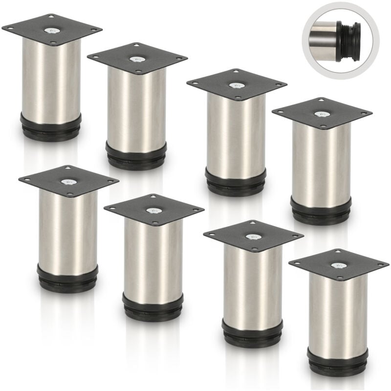 Einfeben - Lot de 4 Pieds de meubles Pieds Réglables Inox 150 mm De Hauteur