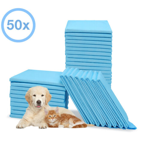 EINFEBEN Lot de 50 Tapis Educateurs pour Chien Chiots 45 x 60 cm, Hygiénique d’Entraînement pour Apprentissage de la Propreté