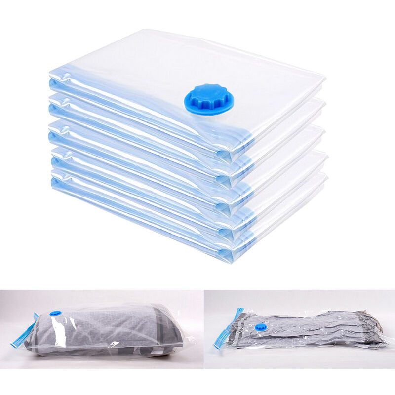Vingo Lot de 6 Sac Housse de Rangement,80x100cm sac d'aspirateur sac à vêtements sous vide - Transparent