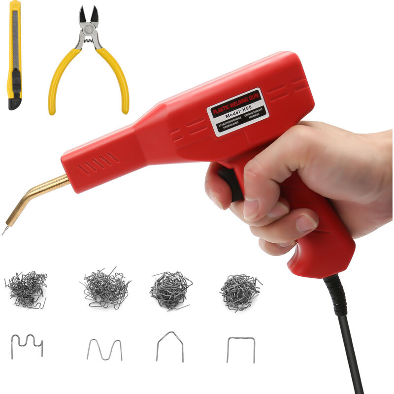 Einfeben - Machine De Soudage Plastique ,Réparation de Pistolet de Soudeur, 200 pcs agrafeuse Chaud 50W, Kit de Réparation de Pare-chocs de Voiture