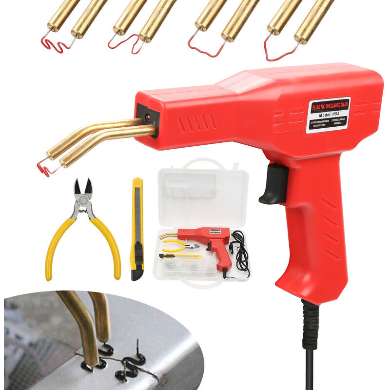 Einfeben - Soudage plastique Machine,Réparation de Pistolet de Soudeur, 200 pcs agrafeuse Chaud 50W, Kit de Réparation de Pare-chocs de Voiture
