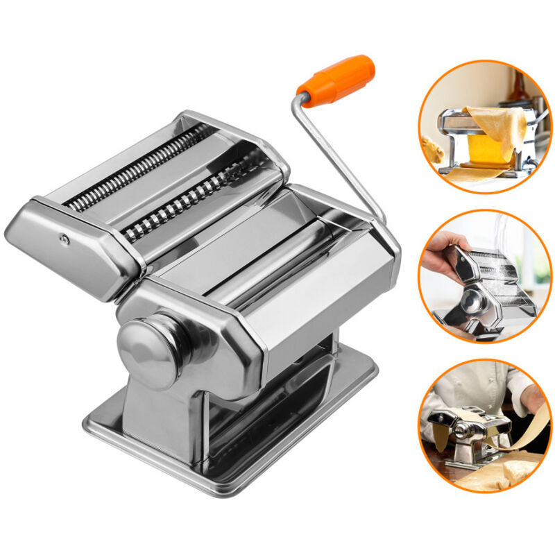 Einfeben - Machine à Pâtes Manuelles en Acier Inoxydable pour Faire Tagliatelle Spaghettis Lasagnes Ravioles 7 échelles