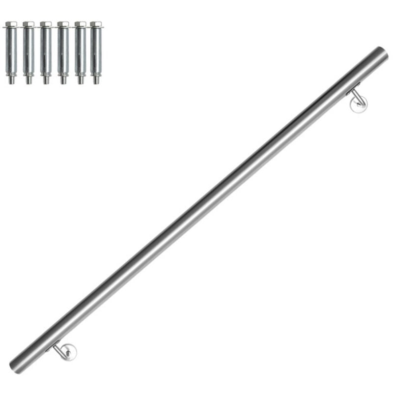 Einfeben - Main courante en acier inoxydable 140cm Rampe d'escalier Support mural