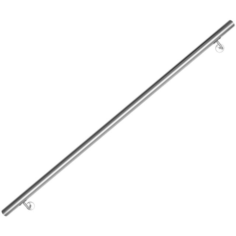 EINFEBEN Main courante en acier inoxydable Rampe d'escalier Support mural Rambarde Dispositif de fixation Escaliers Acier affiné 150cm