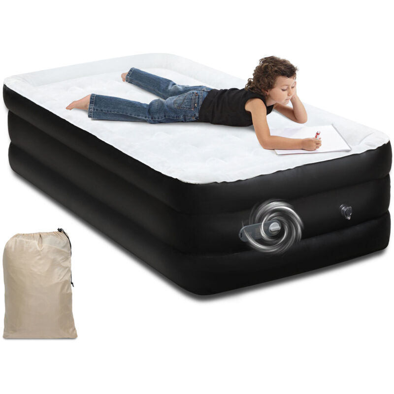 Matelas gonflable Lit à Air Autogonflant avec Pompe Électrique Intégrée et Sac 190 x 100 x 46cm Lit Simple Autogonflant - Einfeben