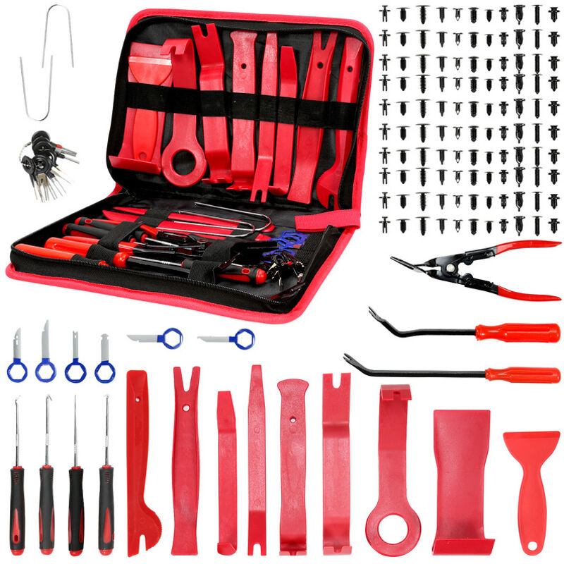 Einfeben - Outils De DéMontage 158 pcs Outillage Mecanique Auto Trousse Rivet Clips et Bandes de Câble pour Voiture Porte Panneau Tableau de Bord