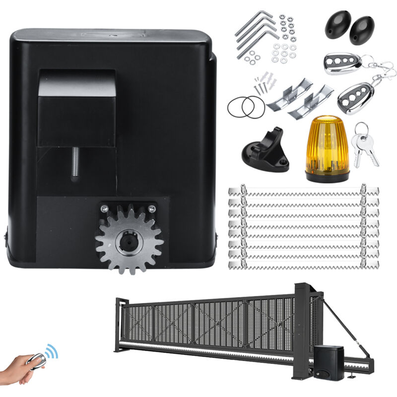 Ouvre-porte 280W Porte coulissante système de porte d'entraînement automatisation porte de garage porte de villa électrique - noir - Einfeben