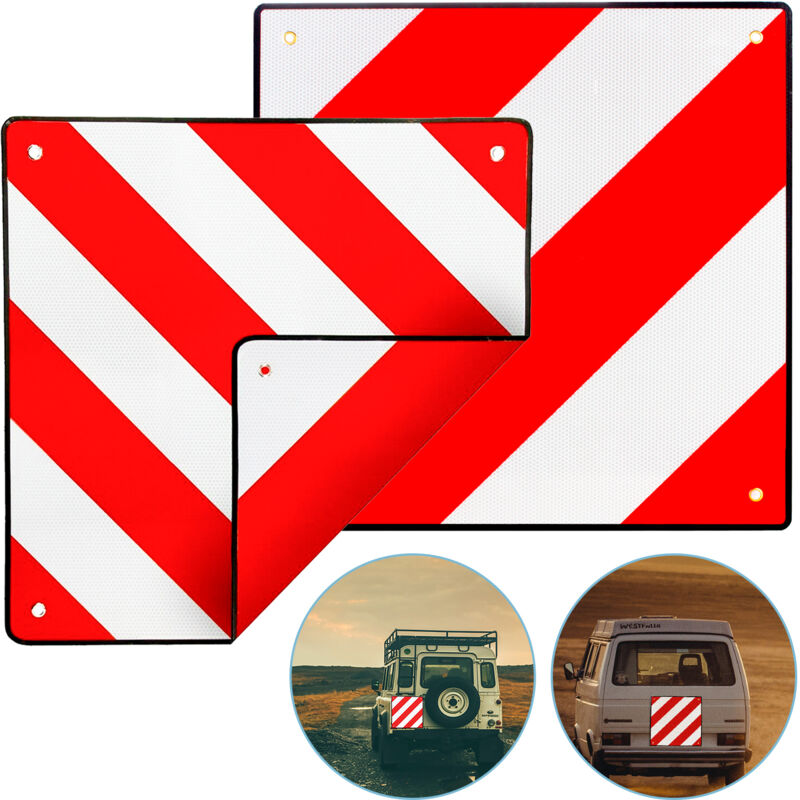 Einfeben - 50x50cm Panneau d'avertissement Espagne & Italie Camion réfléchissant 2 en 1 remorque film d'avertissement