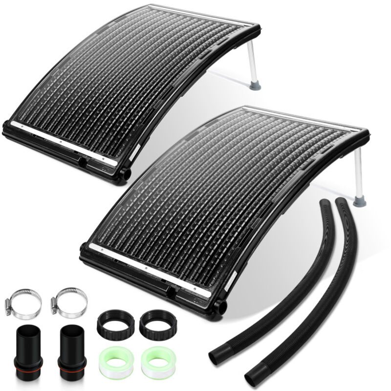Panneau de chauffage solaire de piscine incurvé 15 L,Ø38 mm,110x65cm,2pcs - Einfeben