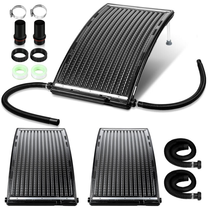 Panneau de chauffage solaire de piscine incurvé 15 L,Ø38 mm,110x65cm,3pcs - Einfeben