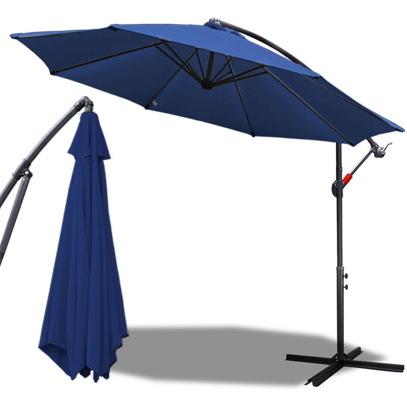 Einfeben - Parasol 3m led solaire UV40+ camping protection solaire parasol de jardin, vert - Vert