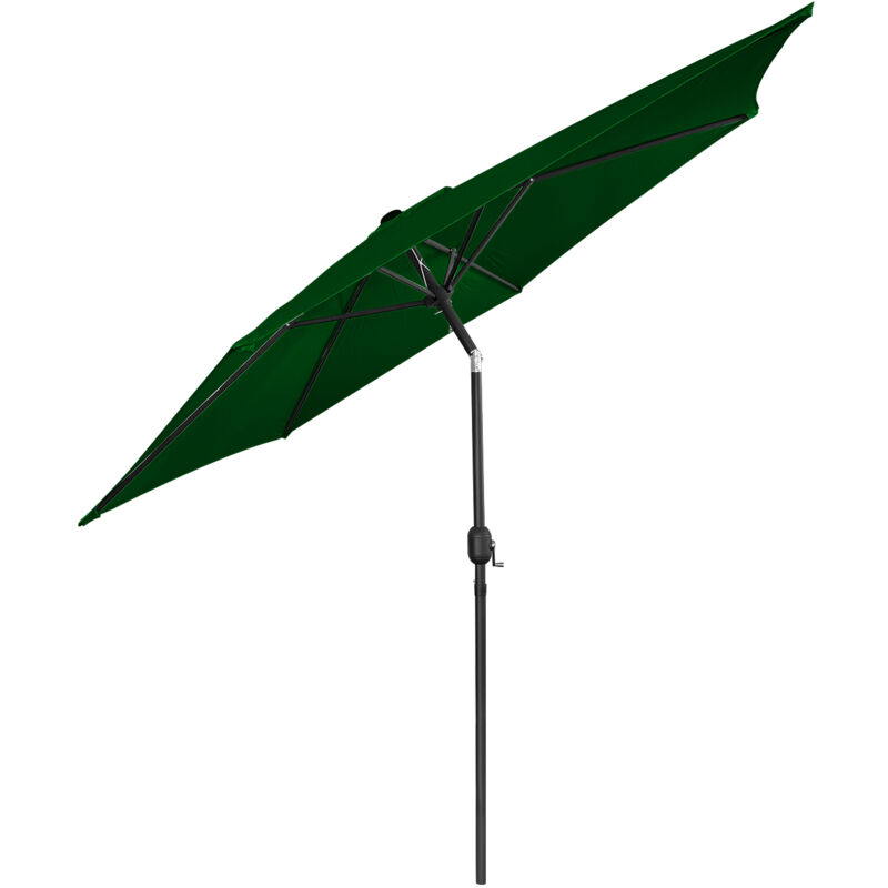 Parasol Inclinable de Paille 2,7M--Protection Solaire upf 30+ pour Plage de sable/Jardin/Terrasse/Plage, Vert
