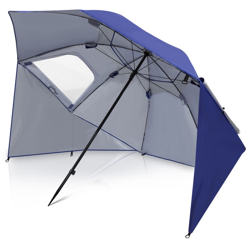Parasol inclinable 210m avec housse de protection Parasol de plage bleu - Bleu