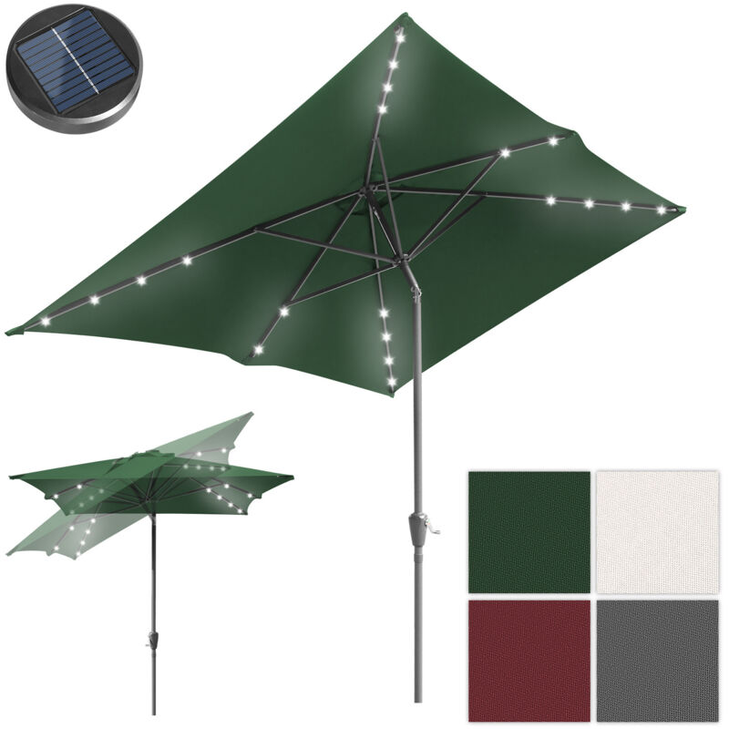 Parasol Parasol balcon 210 x 140 cm Rectangulaire Basculant Hauteur réglable avec manivelle,vert - Einfeben
