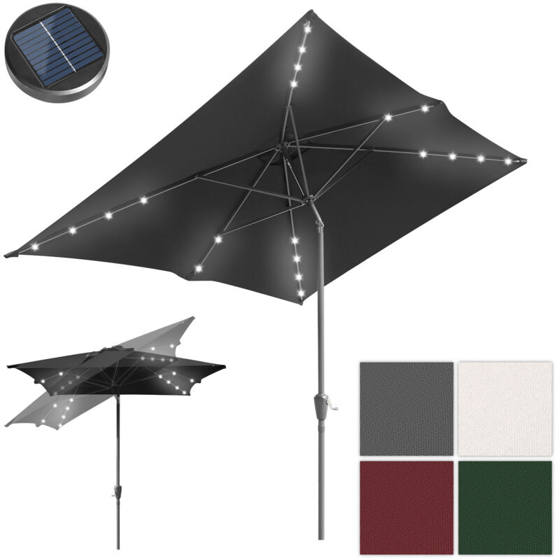Parasol Parasol balcon 210 x 140 cm Rectangulaire Basculant Hauteur réglable avec manivelle,Gris - Einfeben