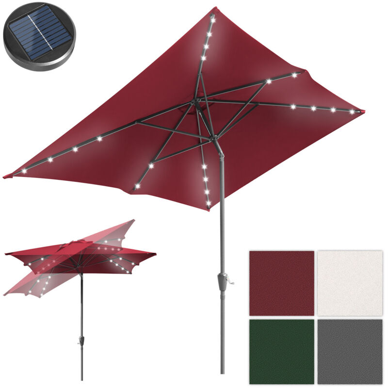 Parasol Parasol balcon 210 x 140 cm Rectangulaire Basculant Hauteur réglable avec manivelle,rouge - Einfeben