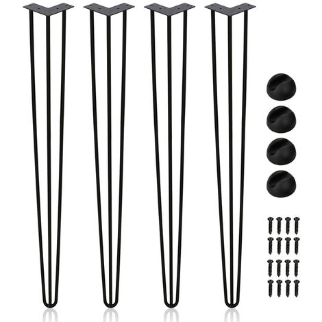 EINFEBEN Pieds de table Support de table Set 4 pcs. Hairpin Legs épingle à cheveux Noir 3 table 15cm