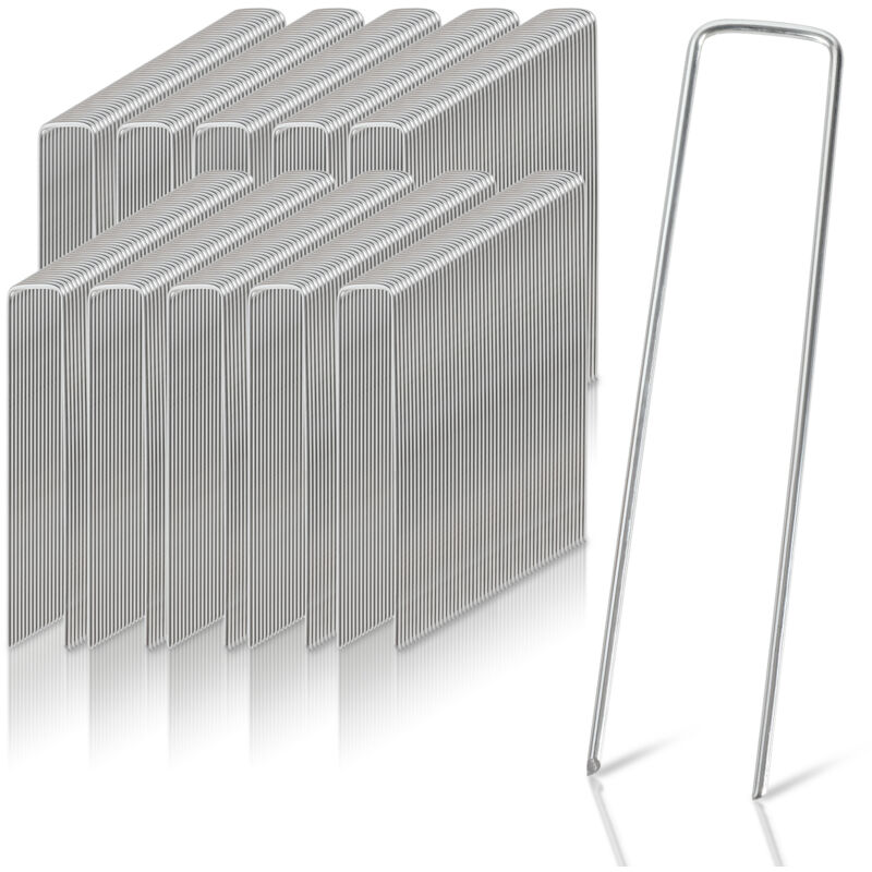 Piquets de Fixation 50-1000 Pièces, Ø2,8mm en Acier Galvanisé, Ancrage au Sol de Jardin - 1000x - Einfeben