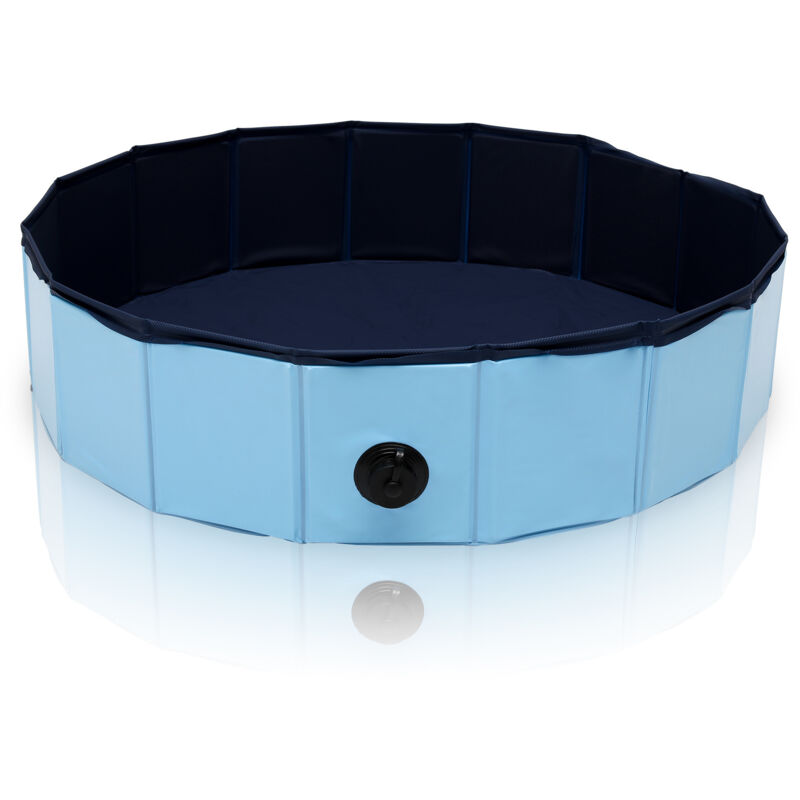 Einfeben - Piscine pour chien bassin pvc pliable diamètre 80 cm hauteur 20 cm bleu anti-glissant facile