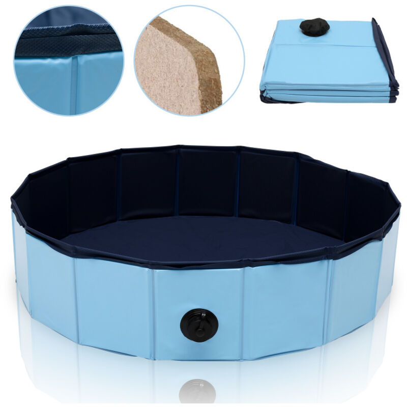 Piscine pour chiens Piscine pliable Doggy Pool Pataugeoire Adhésif 8020CM - Einfeben