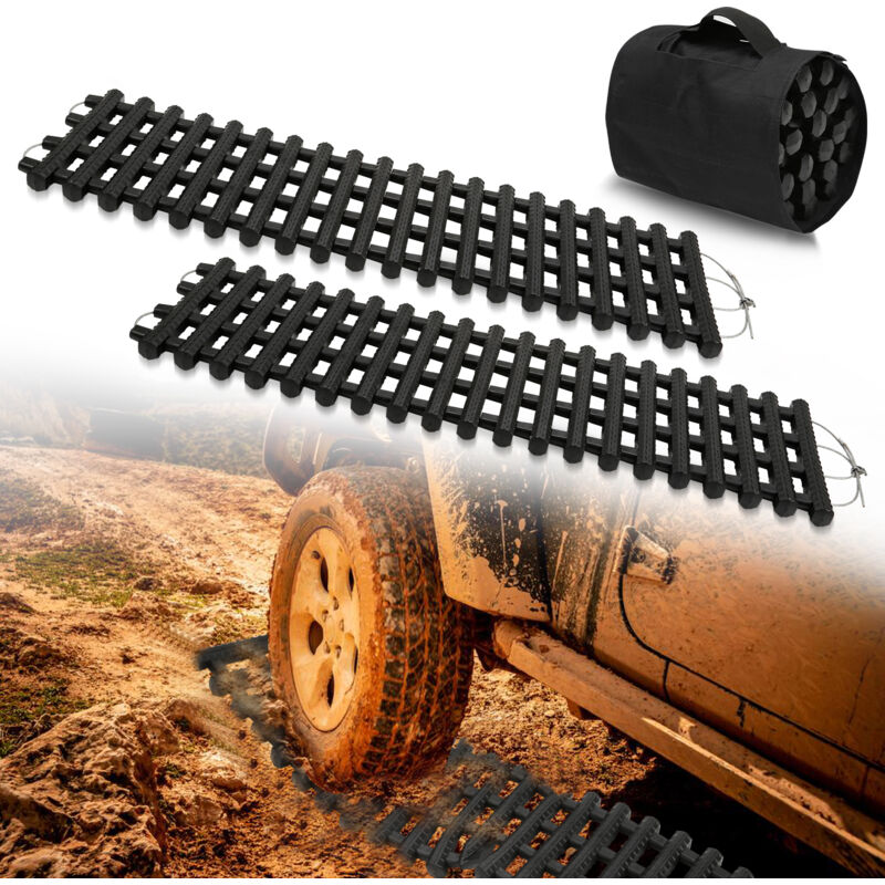 Einfeben - Piste de Traction 2x aide au démarrage 80cm Voiture Hiver Grip Traction Boards Neige Traces de récupération