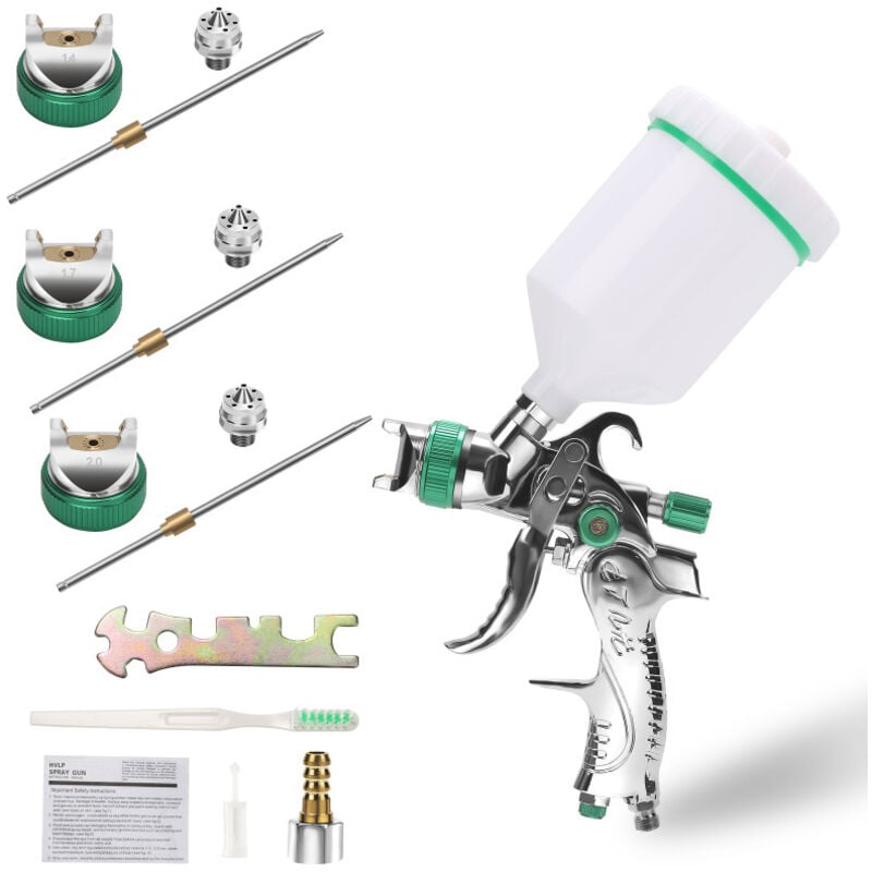 Einfeben - Pistolets à peinture hvlp (Vert 1.4MM/1.7MM/2.0MM) - pulverisateur peinture, machine a peinture, peinture basse pression