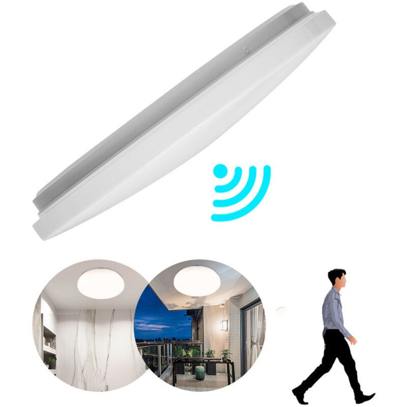 Plafonnier à detecteur Plafonnier led 18W avec détecteur de mouvement Télécommande Chambre d'enfant Blanc neutre - Einfeben