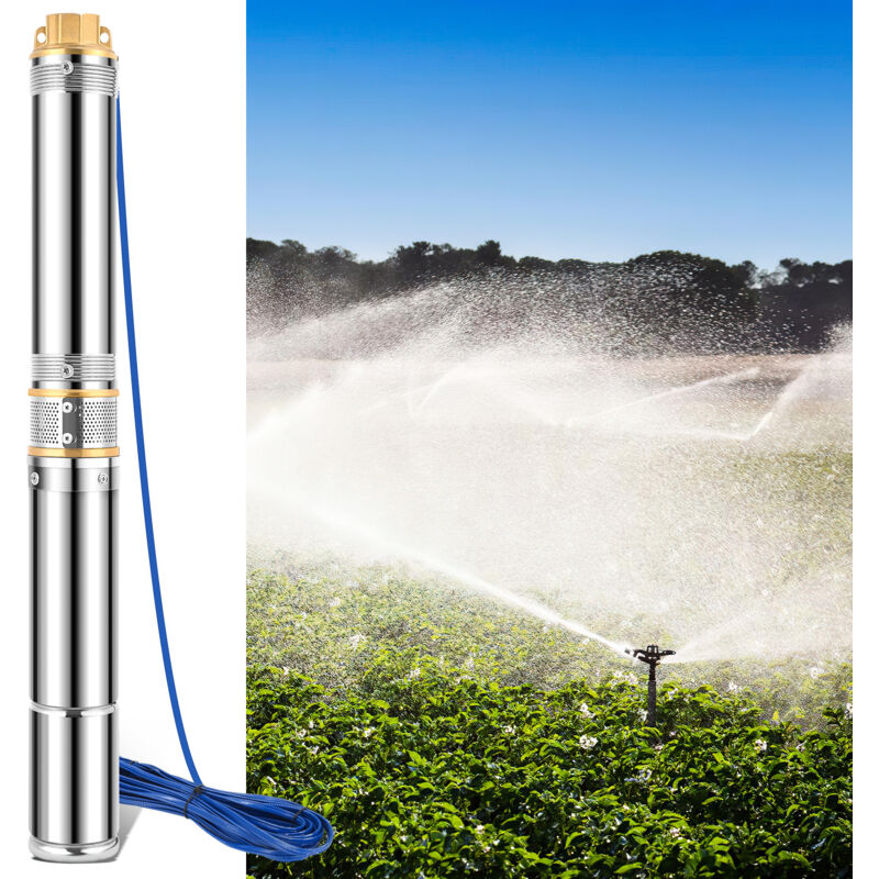 Einfeben - Pompe de puits 1100W Pompe submersible à eau de puits 12 turbines et capacité de pompage d'eau propre jusqu'à 4000L/h hauteur maximale de