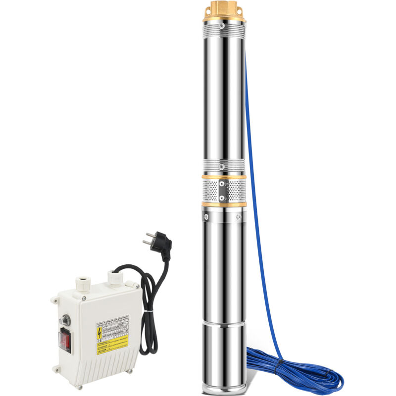 EINFEBEN Pompe pour puits profond 4000L/h 750W Câble en acier inoxydable adapté de 20 m