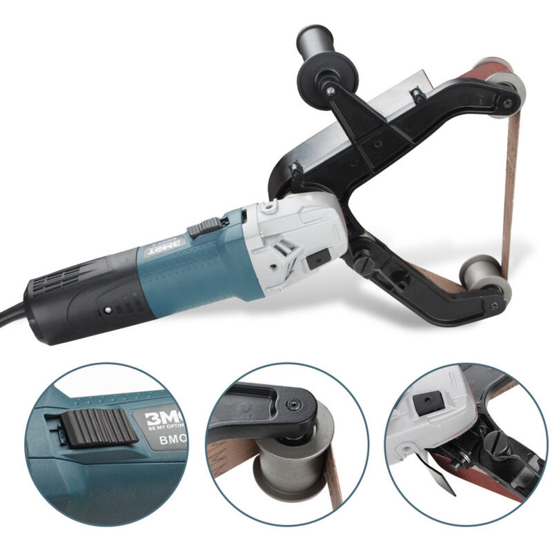 Ponceuse à bande 760mm 1300W 3 Tailles de grain 80/100/120 de polissage travail efficace meuleuse