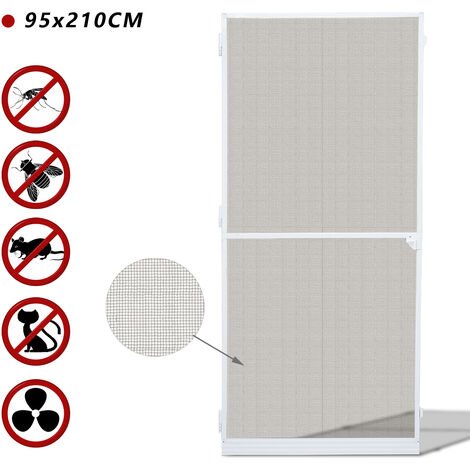 EINFEBEN Porte moustiquaire moustiquaire porte moustiquaire imperméable cadre en alu moustiquaire fibre de verre 95x210CM - blanc