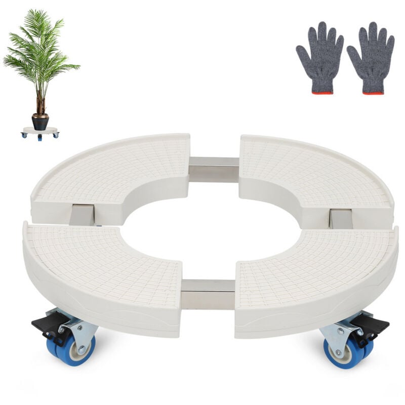 Einfeben - Porte Plante a roulettes Ø38-52 cm réglable Support Plante plateau extérieur intérieur plante meubles charger 300 kg