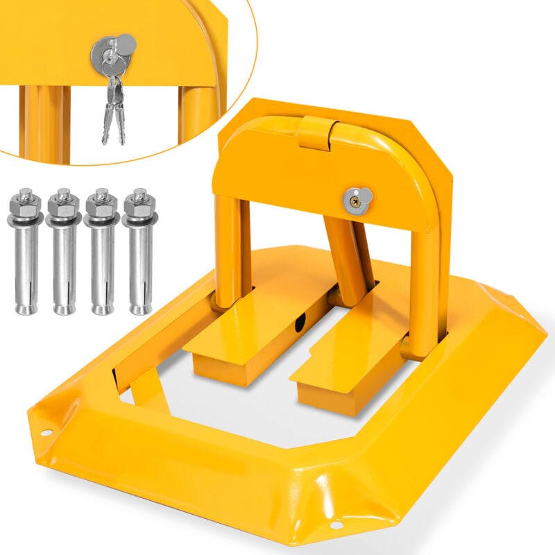 Poteau de délimitation,Barrière de parking Pliable universelle,Poteau de parking Barrière Chaîne,y compris 1 kit - Einfeben