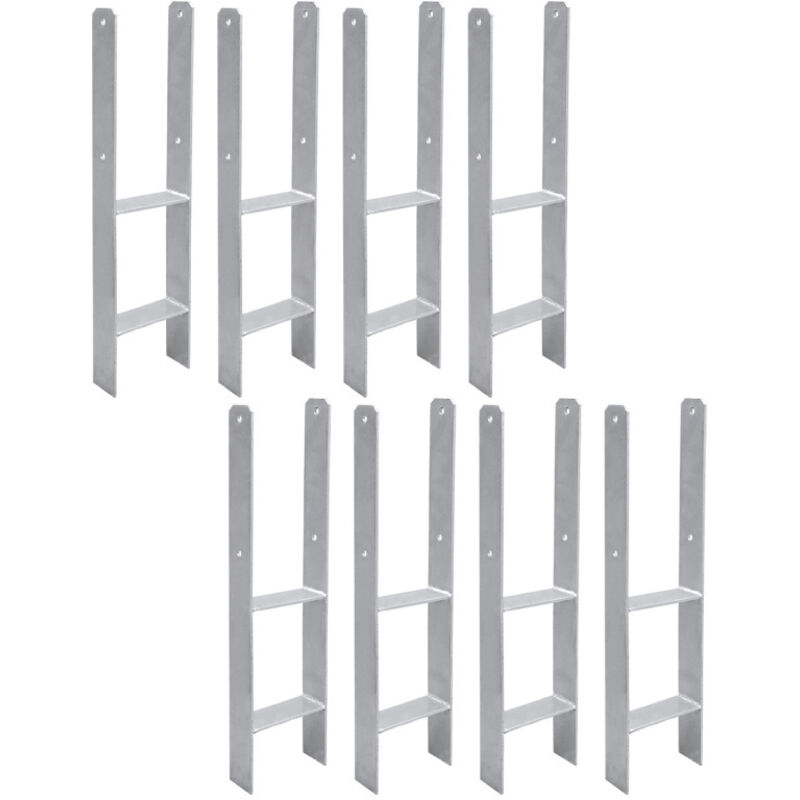Poteau en h Ancrage support de clôture Clôture d'écurie Support de poteau en h durable 101MM 8 pièces - Einfeben