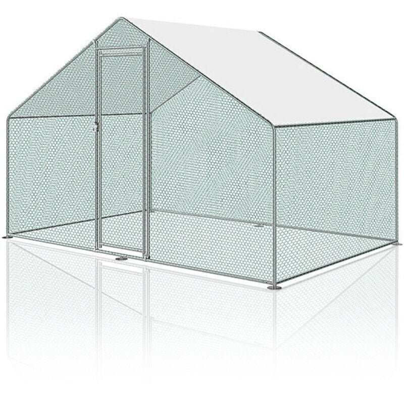 Einfeben - Poulailler xxl Enclos d'extérieur avec serrure de sécurité et chiffon de peinture en polyéthylène imperméable 3 x 2 x 2 m