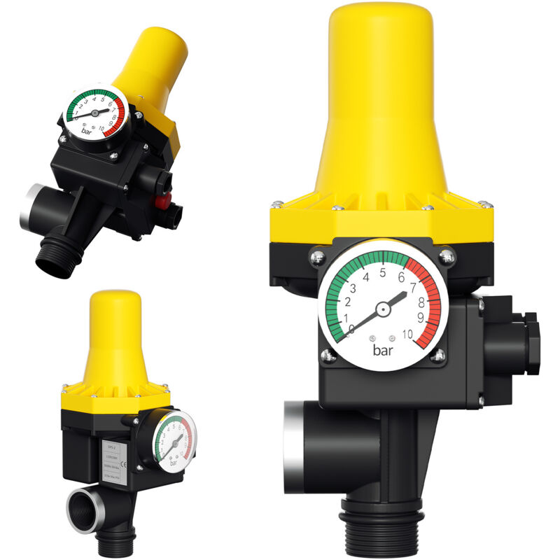 Einfeben - Pressostat Jardin Contrôleur de pression de pompe 10 bar max 1.1kw sans câble Jaune
