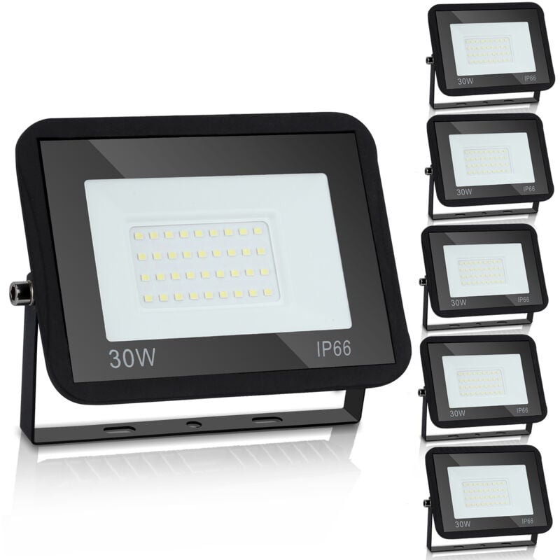 Swanew - einfeben Projecteurs led à l'extérieur Spot éclairage de sécurité extérieurs étanches IP66 pour jardin garage 5X30W Blanc Chaud