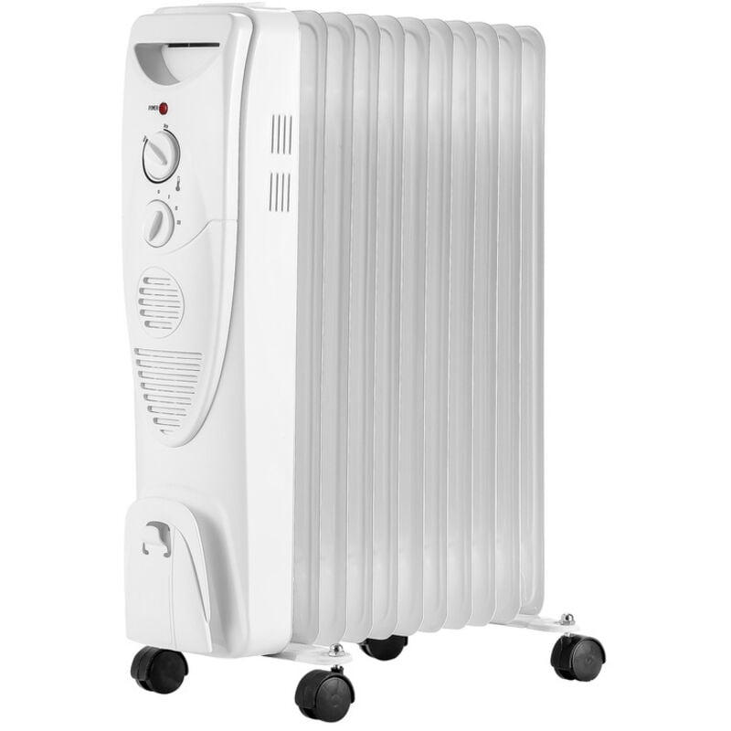 Radiateur Bain d'Huile 2500W 11 Éléments 3 Puissance Radiateur Electrique Silencieux Anti-Surchauffe et Anti-Sasculement Économie d'Energie - Einfeben