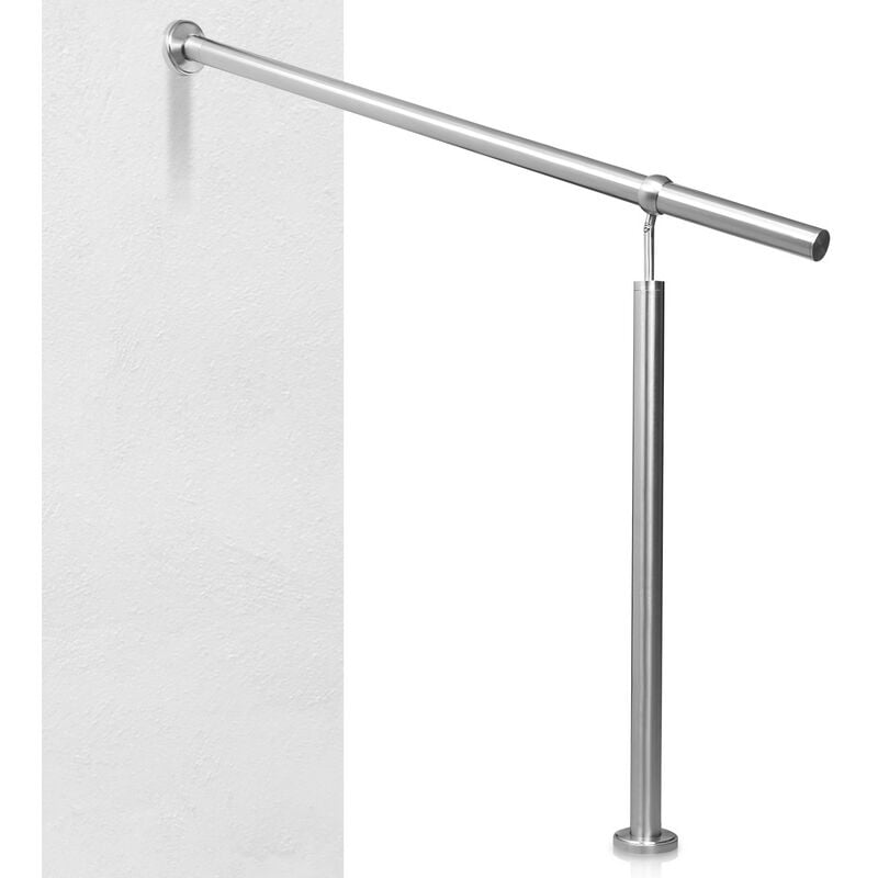 Einfeben - Rampe d'escalier en Acier affiné Rambarde Main Courante Balustrade Escalier Pied de support 120cm
