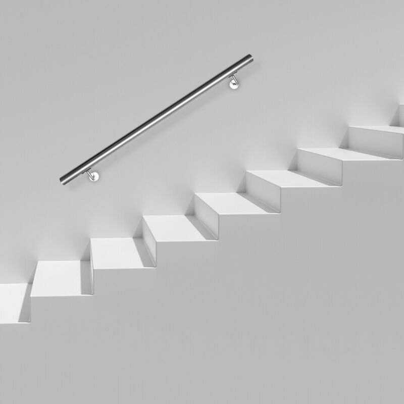 Einfeben - Rampe Escalier Rampe d'escalier 2 Supports Muraux , Main courante acier 304 inoxydable, intérieur&extérieur, 150cm